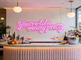 27.5" x 12" Pink LED Neon Wall Decor, Large Light Sign with Remote Control & Power Adapter, for 30176961