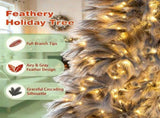 7FT Gray Pre-Lit Feather Style Christmas Tree, , 614 Branch Tips, 250 Warm White LEDs, Hinged 60552857