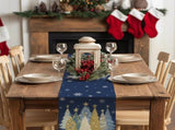 Christmas Table Runner 13x72 Inch, Xmas Trees Snowflakes Holiday Decorative Farmhouse Table 23592970
