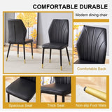 ZUN 4 modern dining chairs with stylish PU patterned backrest and black metal legs for a comfortable W1151P188258