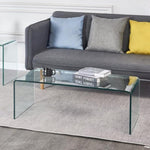 ZUN Glass Coffee Table, Tempered Clear Glass Coffee Table for Living Room W32705539