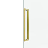 60*76" Fixed & Sliding Shower Door, Square Tube Hardware, Clear Glass Shower Door, 3/8 SGCC 91359712