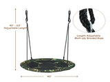 Heavy-Duty Steel Round Tree Swing, 600D OxfordPP Cloth, 330LBS Load Adjustable Height for Backyard 05335906