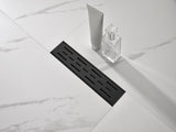 12 Inch Linear Shower Drain with Removable Brick Patterned Grate Cover, 304 Stainless Steel Shower 72840229