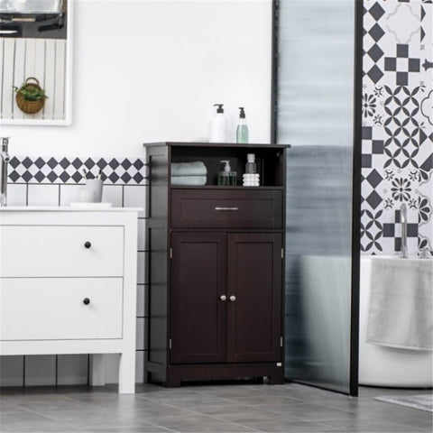 ZUN Bathroom Cabinet with 2 Doors and Shelf Bathroom Vanity black-AS （Prohibited by 71549167