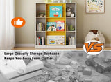 Bookshelf 6-Cube Storage Cabinet Bookcase with Sliding Storage Door Wooden Toy Organizer with Book 79050766