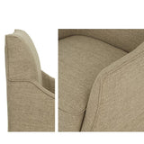 London Upholstered Skirted Dining Arm Chair with Hidden Casters Beige B035P341170