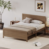 ZUN Wood Platform Bed Frame with Headboard, Mattress Foundation with Wood Slat Support, No Box Spring 05016759