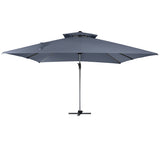 11FT Patio Umbrella Outdoor Square Double Top Umbrella in Gray T3609P347438
