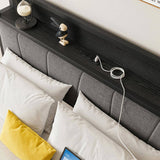 Full Size Bed Frame, Storage Headboard with Charging Station, Solid and Stable, Noise Free, No Box W840P179122