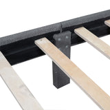 Teddy Fleece Queen Size Upholstered Platform Bed with Drawer, Gray WF309187AAE