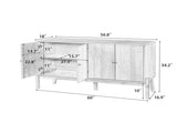 Vintage Sideboard Buffet Cabinet, 56.8" W x 18" D x 34.2" H, 4-Door Storage Cabinet with Metal N780P347334N