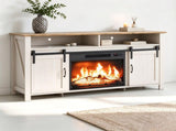 Washed White Cabinet with Brown Countertop, 147.5*39*76cm, Embossed Particle Board with Melamine 11758744