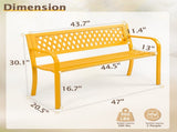 47in PVC Mesh Backrest Iron Bench Yellow 10995286