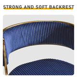 2pcs Thick Corduroy Gold-plated Iron Feet Bar Stool Blue 93452070