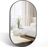 Black 20 x 28 Inch Metal Oval Mirror 70511394