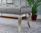 Decor Maxem Tufted FabricUpholstered Bench with Nailhead Trim T2574P164594