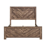 Rustic Brown Finish Contemporary Full Size Panel Bed Wooden Bedroom Furniture 1pc, Bed in a Box B011P250472