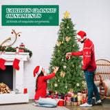 7.5 FT Artificial Christmas Tree with DIY 400 Warm White LED Lights, Hinged Xmas Pine Tree with Tree 54573229