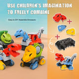 5 Pack Take Apart Dinosaur Set with Electric Drill, Construction Building Toy for Boys, Ideal Xmas 86519438