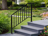 Matte Black Outdoor 3 Level Iron Handrail 56041955