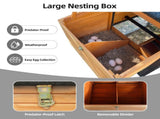 brownblack Wooden Chicken Coop, Large Outdoor Hen House with Run and Nesting Box Poultry Cage, W2326P481095