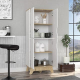 ZUN Zurich Double Kitchen Pantry, Double Door Cabinet, Four Shelves B128P148848