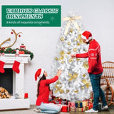 7.5 FT Artificial Christmas Tree with DIY 400 Warm White LED Lights, Hinged Xmas Pine Tree with Tree 78401324