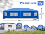 10'x20' Outdoor Party Tent with 6 Removable Sidewalls, Waterproof Canopy Patio Wedding Gazebo, Blue 53823303