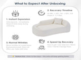 LY-048 Compression Curved Chaise Longue Chair Indoor, Modern Chenille Loveseat Couch with Deep Seat W2231P401698