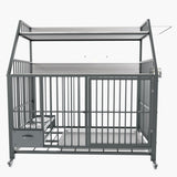 Large pet cage with rack, drawers with stainless steel food and water basins, double-layer W3064P245387