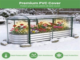3-in-1 Raised Garden Bed with Greenhouse Cover, Galvanized Steel Planter Box for Year-Round Growing 48112501