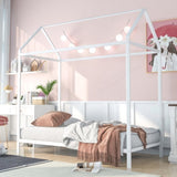 House Bed Frame Twin Size , Kids Bed Frame Metal Platform Bed Floor Bed for Kids Boys Girls No Box WF286771AAK