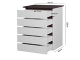 5 Drawer for Bedroom, Modern Closets Chest of Drawers, White & Walnut color Storage W409134195