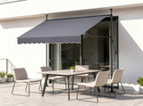 78" Manual Retractable Patio Awning, Height Adjustable Sunshade Canopy with Crank Handle for 28664360