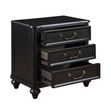 Charcoal Brown Finish Traditional Bedroom Furniture 1pc Nightstand of 3 Drawers Antique Handles B011P225166