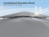 Patio Gazebo 10'x10', Outdoor Duty Party Tent Shelter With Double Roofs, Oxford Fabric Mosquito 60882905