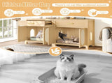 Cat Litter Box Enclosure, Hidden Cat Litter Box Furniture with Scratching Board Doors and Storage 01636746