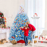 8ft Flocked Christmas Tree - 1774 Branch Tips, Fireproof PVC, 4-Section Assembly, 22" 04393465