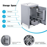 20.3" Bathroom Vanity with Sink, Functional Drawer, Door Shelf, Soft-closing Door, Grey N759P218643E