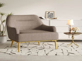 Modern Accent Chair Upholstered Armchair Single Sofa Chair with Curved Backrest and Gold Metal Legs N763P360684D