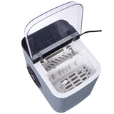 ZUN Ice Maker Countertop, Portable Ice Machine, Self-Cleaning Ice Makers with Basket and Scoop, 9 Cubes W465P204131