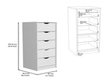 Dresser 42"H, 5 Drawers , Slim Storage Chest of Drawers, White B097133024