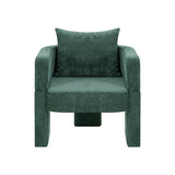 Modern 3-Leg Chenille Accent Chair with Ergonomic Arms & Removable Pillow, Plush Small Space W1716P280600