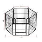 ZUN 6 Panels Heavy Duty Metal Playpen with door,31.7"H Dog Fence Pet Exercise Pen for Outdoor, Indoor W2181P171744