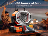 Battery Portable Camping Fan 20000mAh Rechargeable Power Bank with 270&deg Rotation 78990918