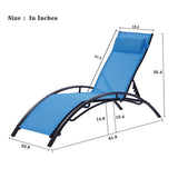 ZUN 2PCS Set Chaise Lounges Outdoor Lounge Chair Lounger Recliner Chair For Patio Lawn Beach Pool Side W41928444