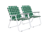 2pcs Steel Tube PP Webbing Bearing 120kg Folding Beach Chair Dark Green Strip 38834103