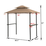 Outdoor Grill Gazebo 8 x 5 Ft, Shelter Tent, Double Tier Soft Top Canopy Steel Frame with hook W41931517