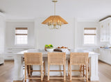 15cm Down Rod Pendant, Beige Paper Rope Lampshade with Iron, 12cm Canopy, Boho Hanging Ceiling W934P512279